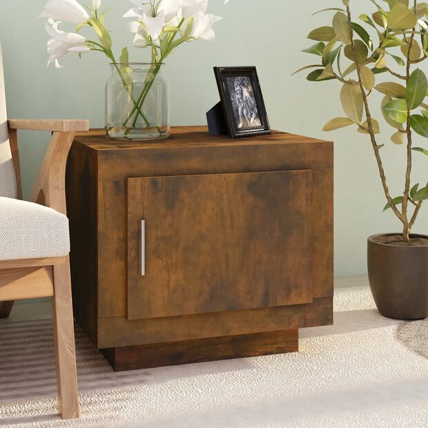 Salontafel 51x50x45 cm bewerkt hout gerookt eikenkleurig 1