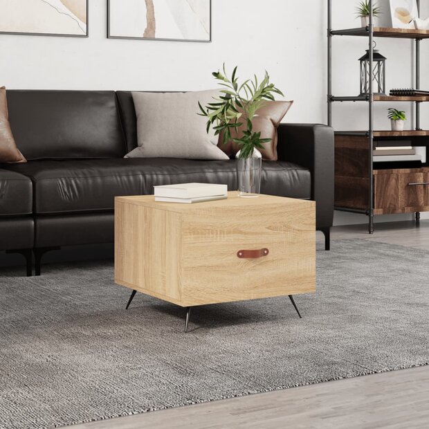 Salontafel 50x50x35 cm bewerkt hout sonoma eikenkleurig 1