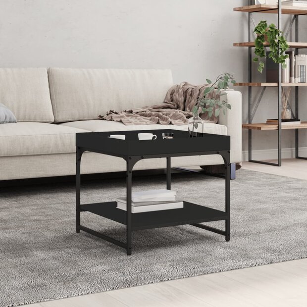 Salontafel 49,5x49,5x45 cm bewerkt hout zwart 1