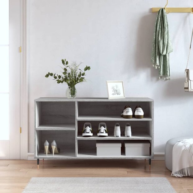 Schoenenkast 102x36x60 cm bewerkt hout sonoma grijs 1
