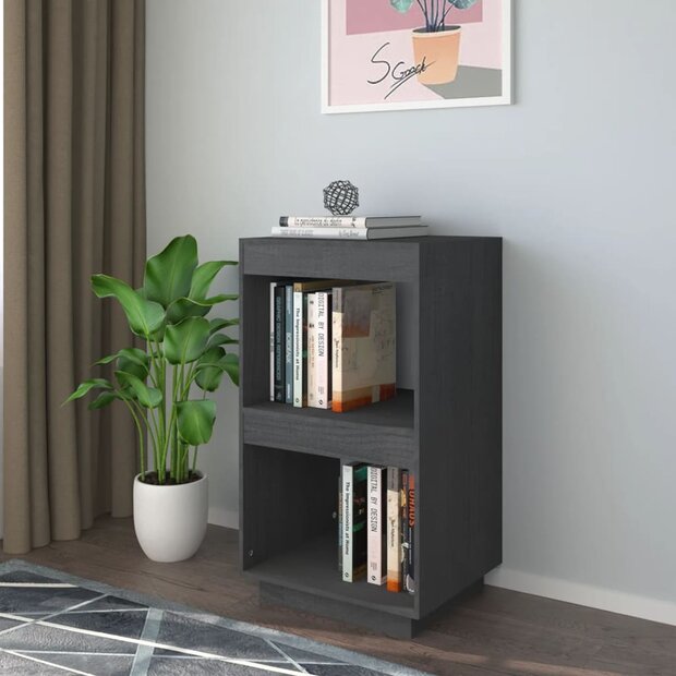 Boekenkast 40x35x71 cm massief grenenhout grijs 1