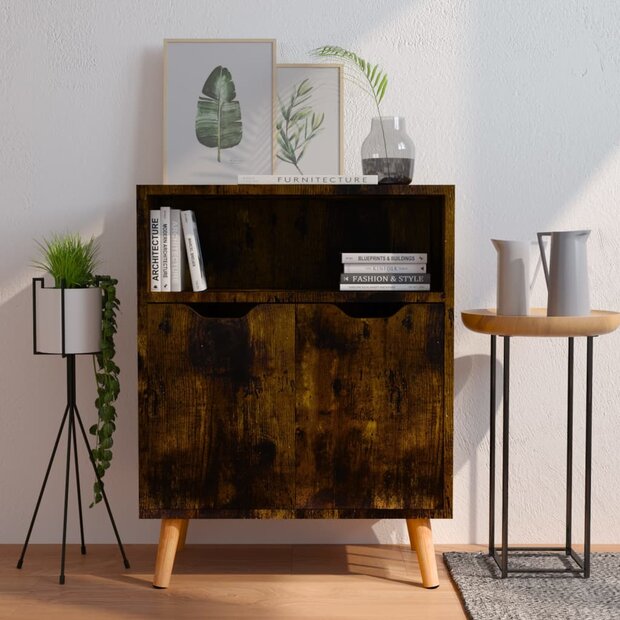 Dressoir 60x30x72 cm bewerkt hout gerookt eikenkleurig 1