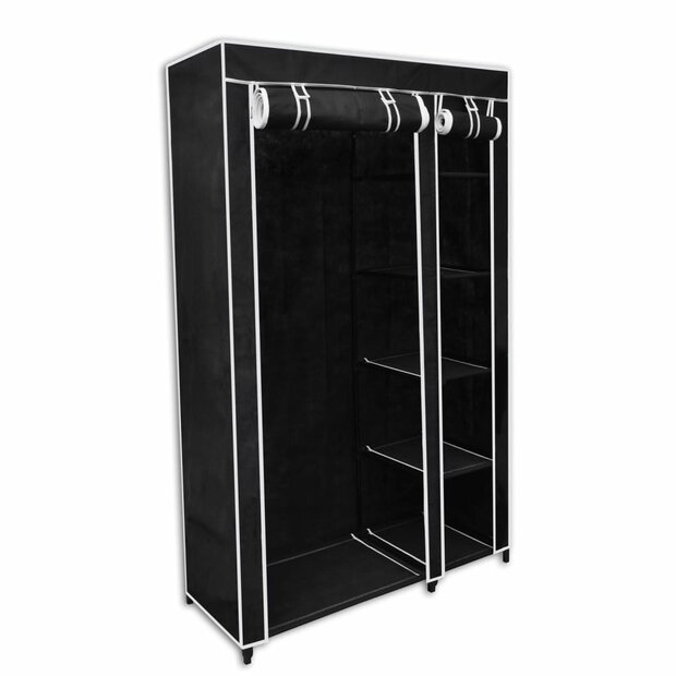 Kledingkast opvouwbaar 110x45x175 cm zwart  1