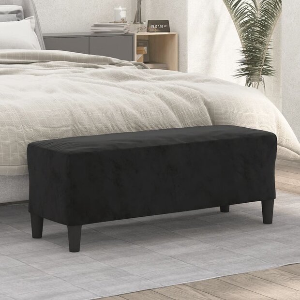 Bankje 100x35x41 cm fluweel zwart 1