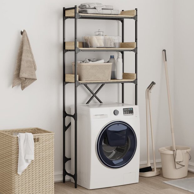Wasmachinekast 67x25x163 cm bewerkt hout sonoma eikenkleurig 1