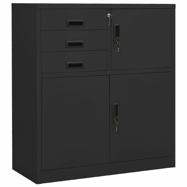 Kantoorkast 90x40x102 cm staal antracietkleurig 1
