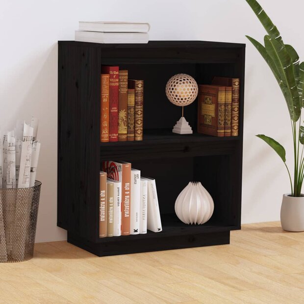 Wandkast 60x34x75 cm massief grenenhout zwart 1