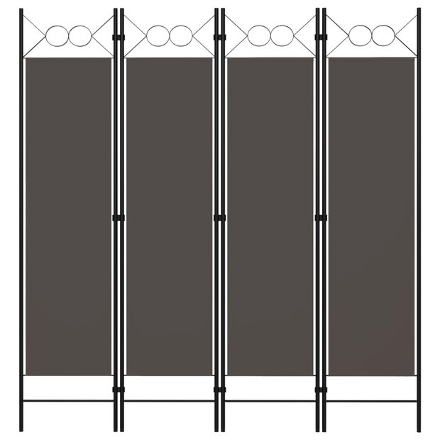 Kamerscherm met 4 panelen 160x180 cm antraciet 1