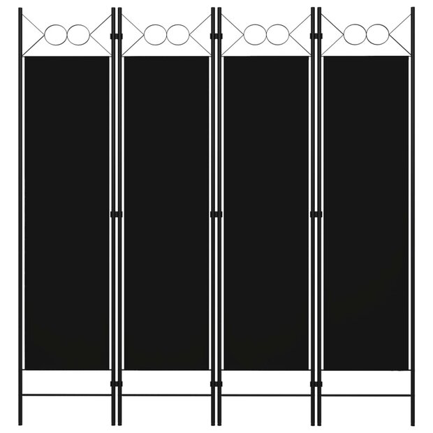 Kamerscherm met 4 panelen 160x180 cm zwart 1