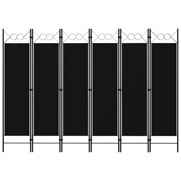 Kamerscherm met 6 panelen 240x180 cm zwart 1