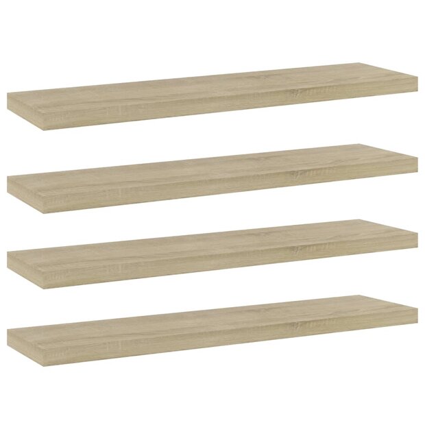 Wandschappen 4 st 40x10x1,5 cm bewerkt hout sonoma eikenkleurig 1
