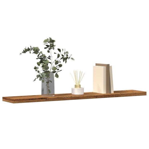 Wandschappen 4 st 60x10x1,5 cm bewerkt hout oud houtkleurig 1