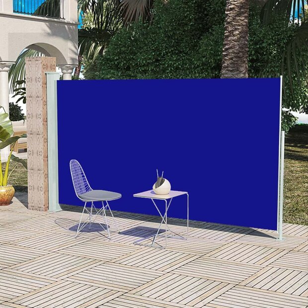 Wind-/zonnescherm uittrekbaar 160x300 cm blauw  1