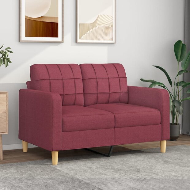 Tweezitsbank 120 cm stof wijnrood 1