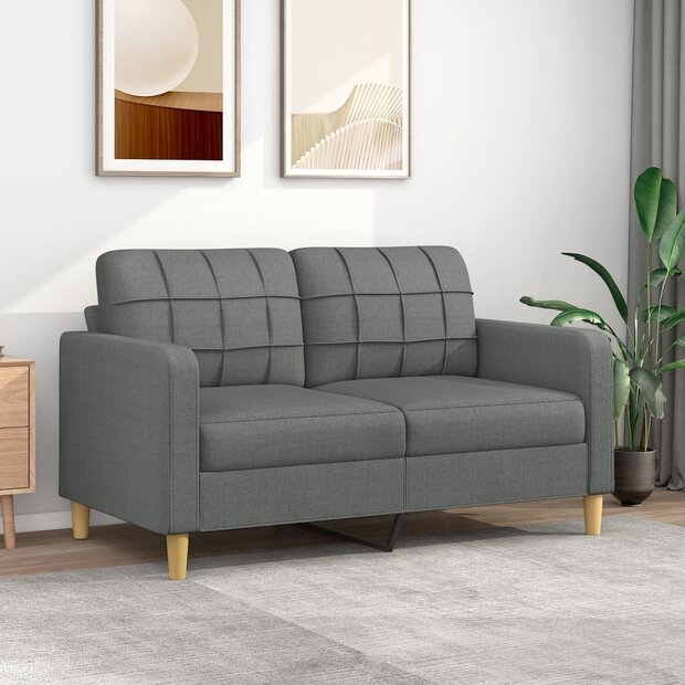Tweezitsbank 140 cm stof donkergrijs 1