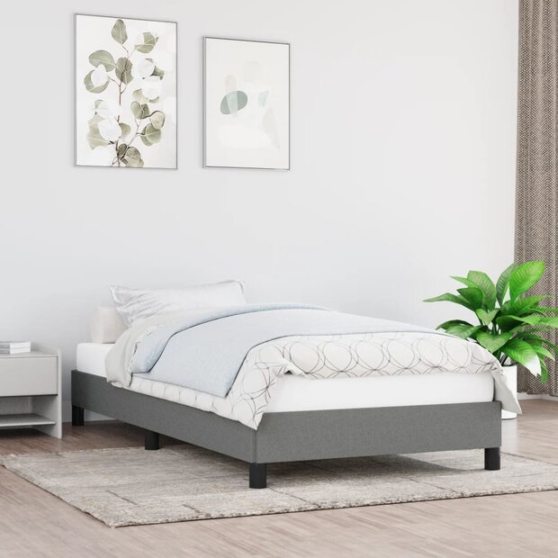 Bedframe zonder matras 100x200 cm stof donkergrijs 1