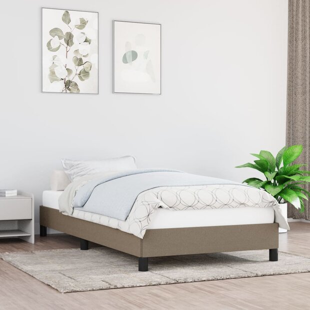 Bedframe zonder matras 100x200 cm stof taupe 1