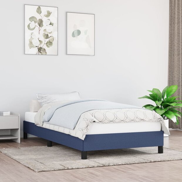 Bedframe zonder matras 100x200 cm stof blauw 1