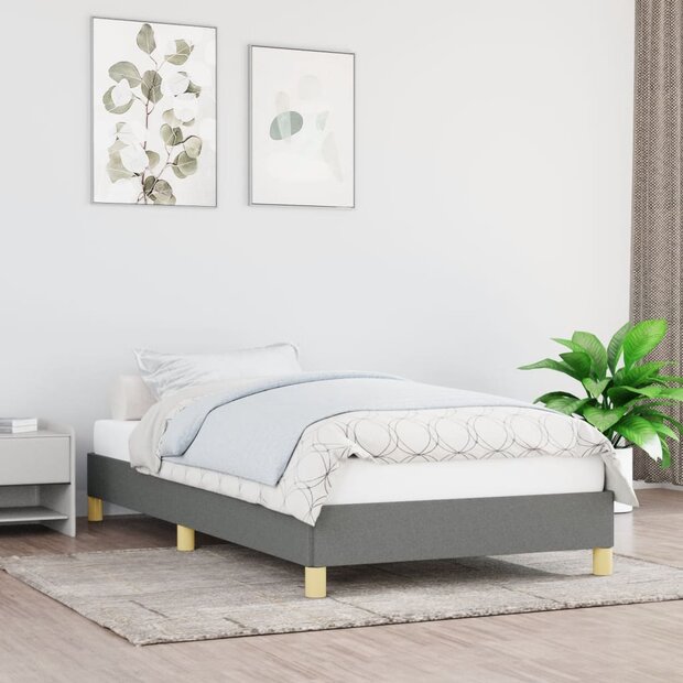 Bedframe zonder matras 100x200 cm stof donkergrijs 1
