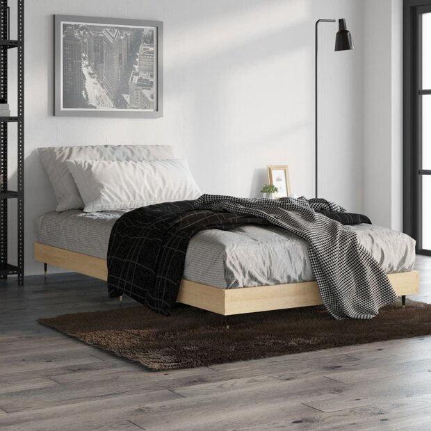 Bedframe zonder matras hout sonoma eikenkleurig 100x200 cm 1