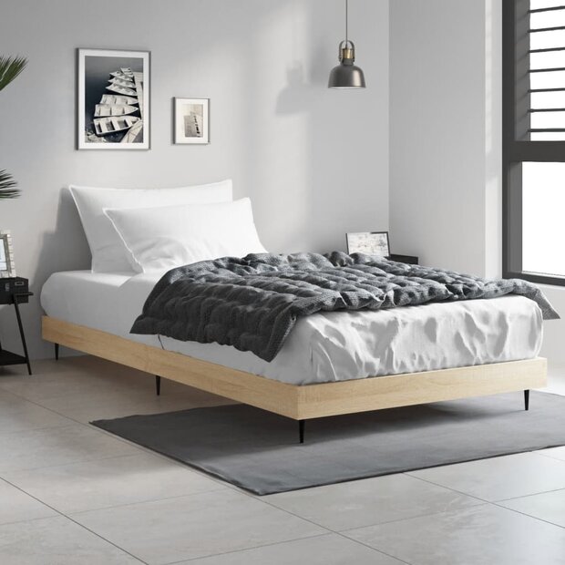 Bedframe zonder matras hout sonoma eikenkleurig 90x200 cm 1