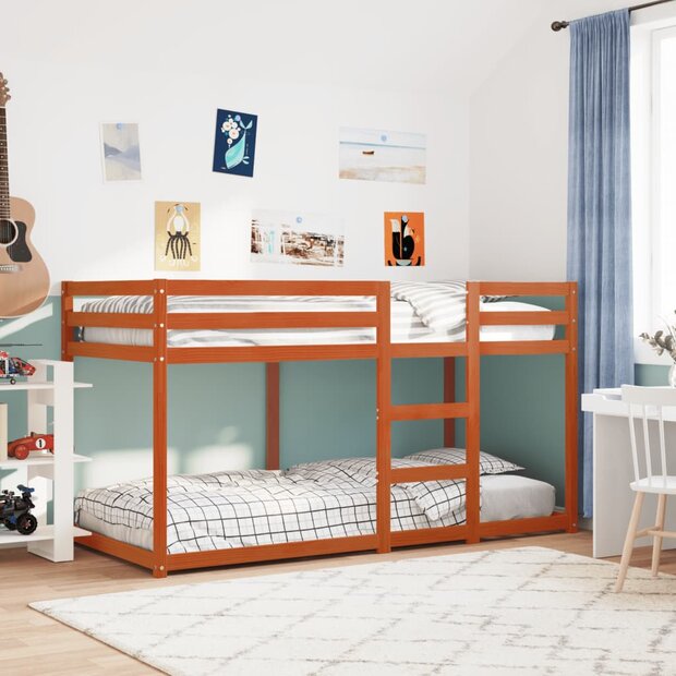 Stapelbed massief grenenhout wasbruin 80x200 cm 1
