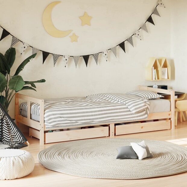 Kinderbedframe met lades 80x200 cm massief grenenhout 1