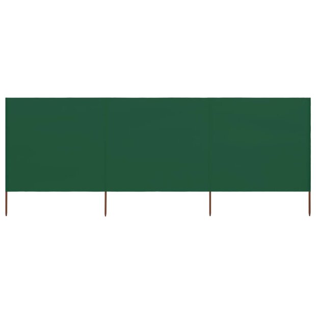 Windscherm 3-panelen 400x80 cm stof groen 1