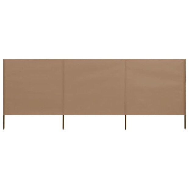 Windscherm 3-panelen 400x80 cm stof taupe 1