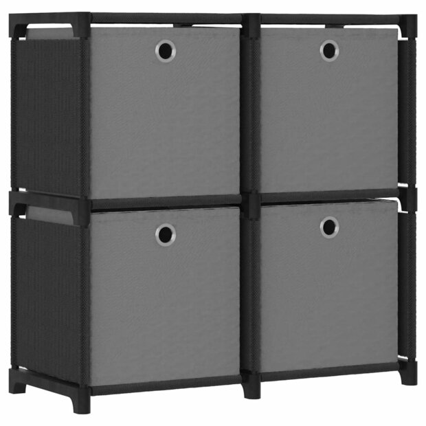 Kast met 4 vakken met boxen 69x30x72,5 cm stof zwart 1