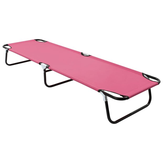 Ligbed inklapbaar staal roze 1