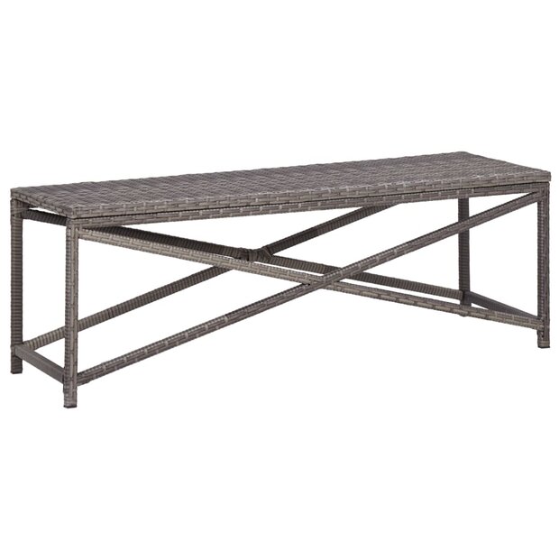 Tuinbank 120 cm poly rattan grijs 1