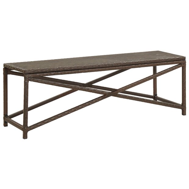 Tuinbank 120 cm poly rattan bruin 1
