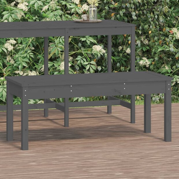 Tuinbank 109x44x45 cm massief grenenhout grijs 1