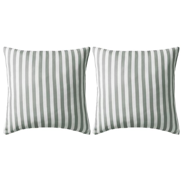 Buitenkussens 45x45 cm gestreept grijs 2 st 1