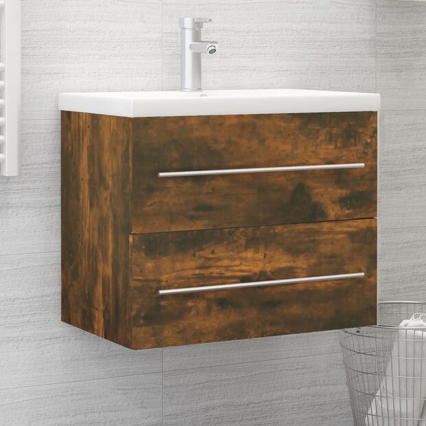 Wastafelkast 60x38,5x48 cm bewerkt hout gerookt eikenkleurig 1