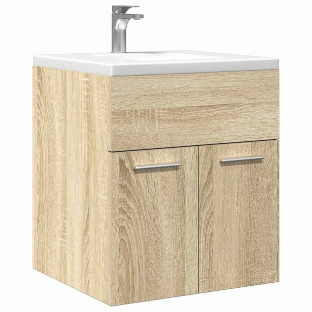 Wastafelkast 41x38,5x46 cm bewerkt hout sonoma eikenkleurig 1