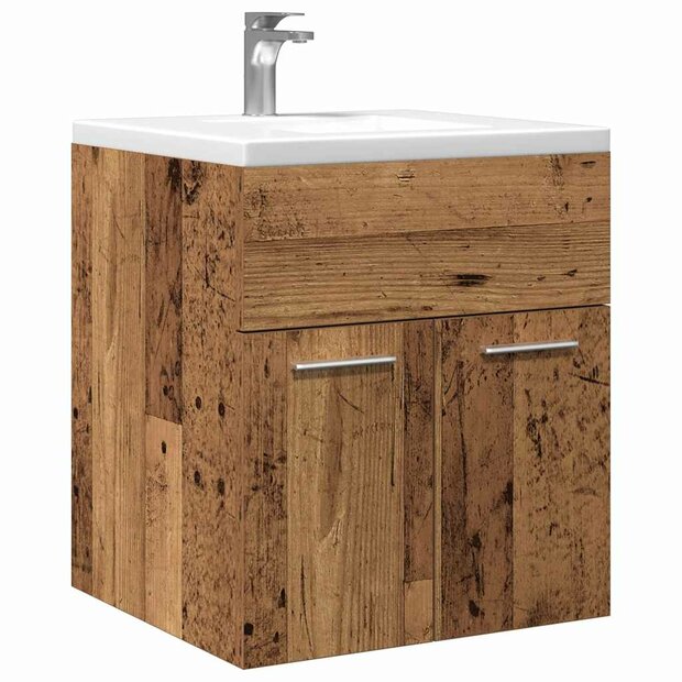 Wastafelkast 41x38,5x46 cm bewerkt hout oud houtkleurig 1