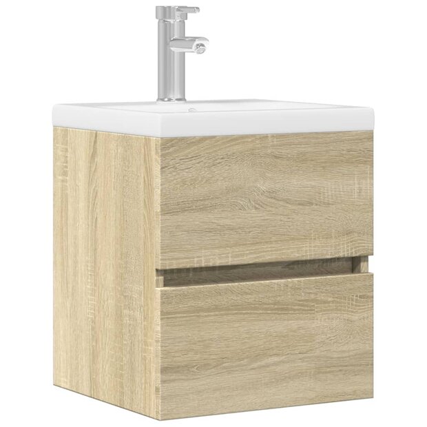 Wastafelkast 41x38,5x45 cm spaanplaat sonoma eikenkleurig 1