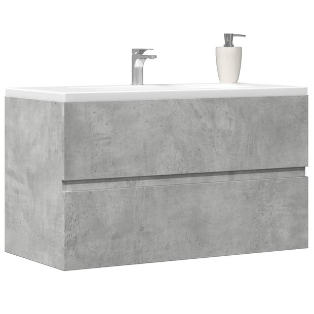 Wastafelkast 90x38,5x45 cm spaanplaat betongrijs 1
