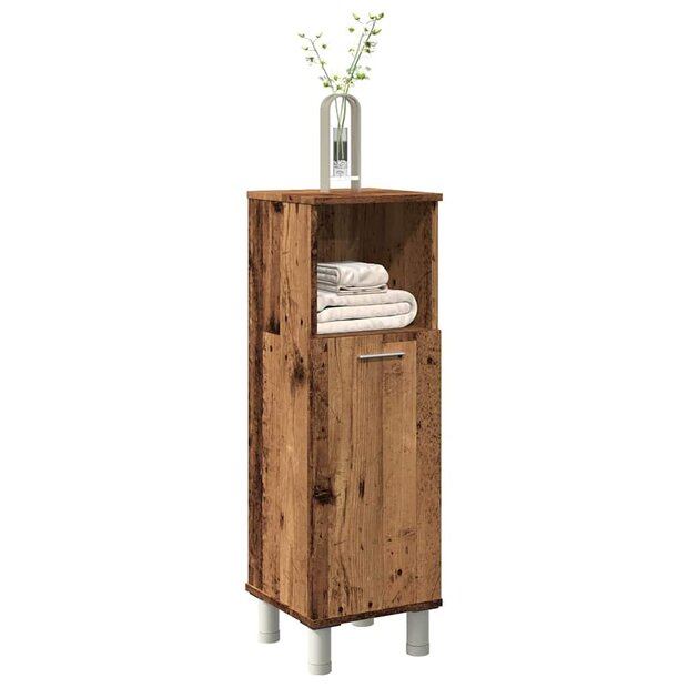 Badkamerkast 30x30x95 cm bewerkt hout oud houtkleurig 1