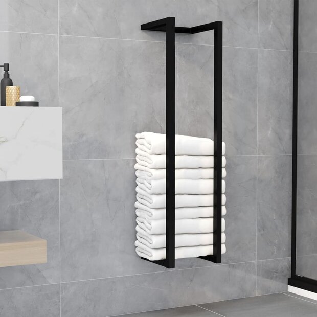 Handdoekenrek 25x20x95 cm ijzer zwart 1