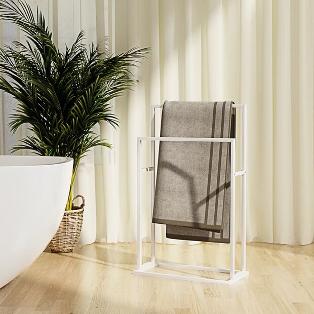 Handdoekenrek vrijstaand 48x24x78,5 cm ijzer wit 1