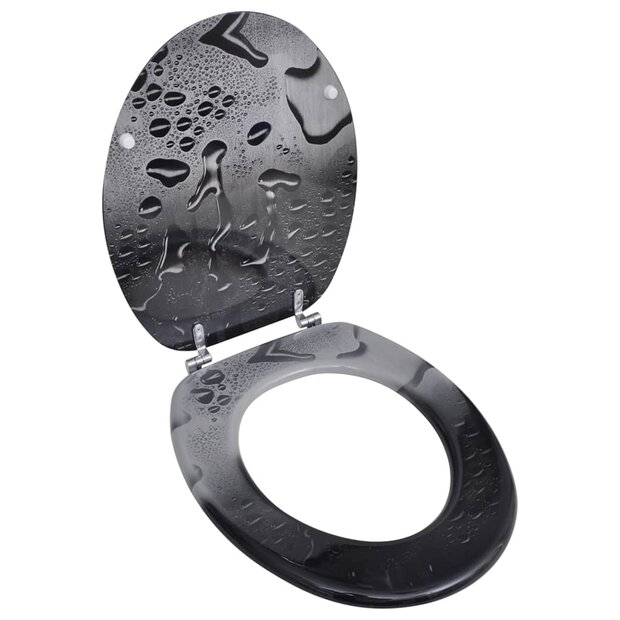 Toiletbril van MDF met waterdruppel dessin 1