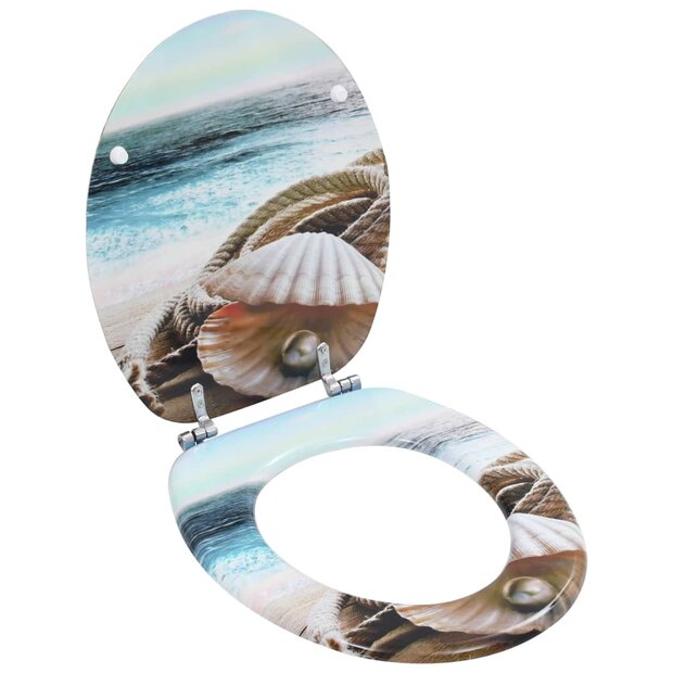 Toiletbril met deksel schelp MDF 1