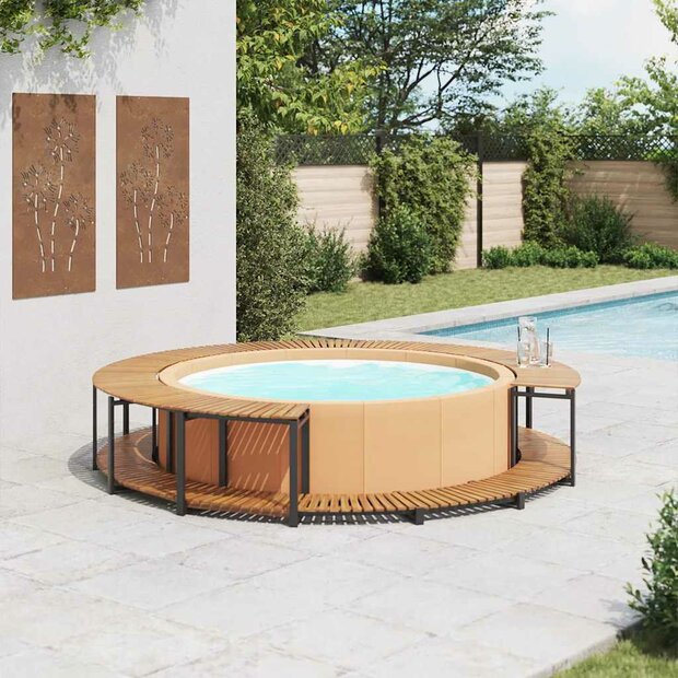 Spa-ombouw 273x53 cm massief acaciahout 1