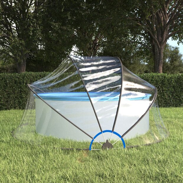 Zwembadoverkapping rond 315x158 cm PVC 1