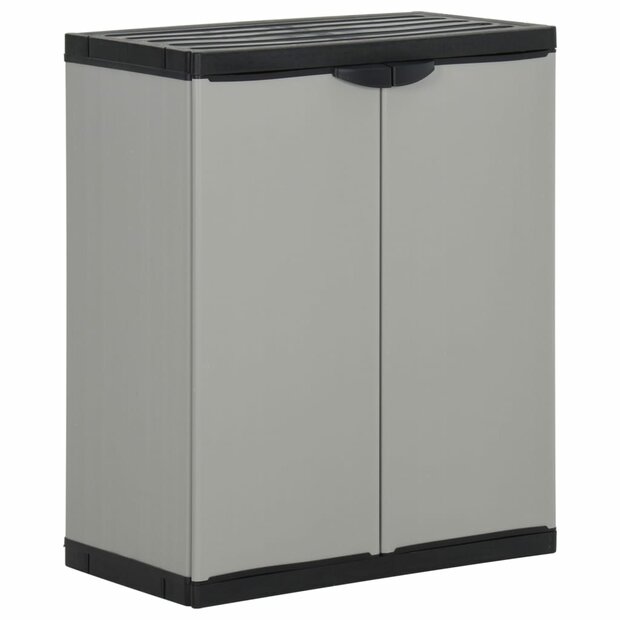 Tuinafvalkast 68x40x85 cm polypropeen grijs en zwart 1