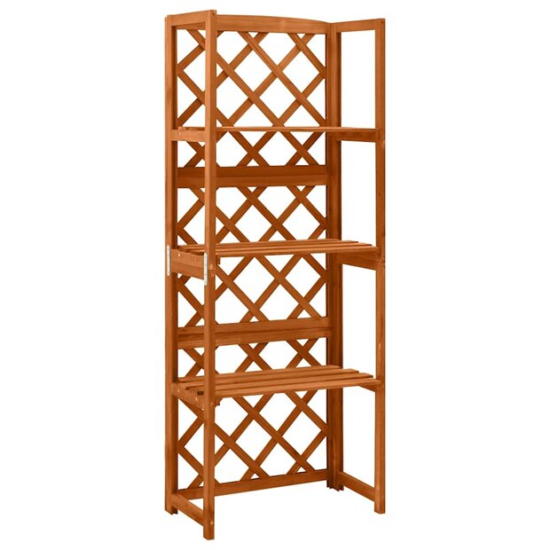 Latwerk met schappen 55x30x140 cm massief vurenhout 1