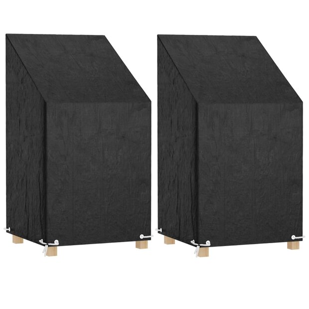 Tuinstoelhoezen 2 st met 8 oogjes 65x65x80/120 cm polyetheen 1